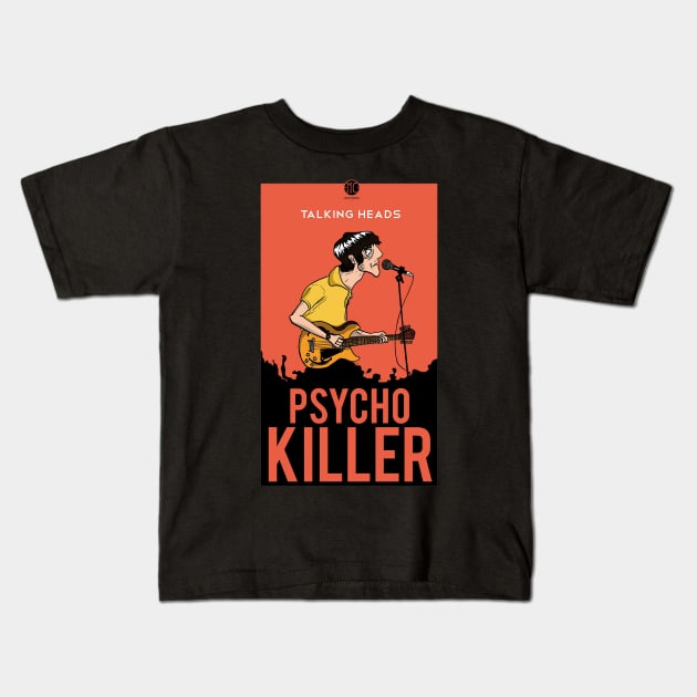 Talking Head Psycho Killers Kids T-Shirt by blackypaw